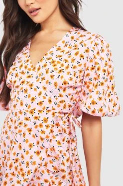 Florales Wickel-Minikleid -Günstiges Mode Takt Geschäft gzz53054 pink xl 3