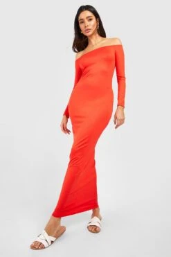 Basics Bardot-Maxikleid -Günstiges Mode Takt Geschäft gzz53525 orange xl 2