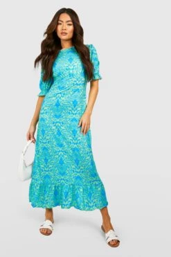 Florales Midikleid -Günstiges Mode Takt Geschäft gzz53592 blue xl 2