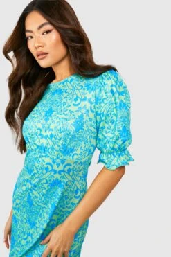 Florales Midikleid -Günstiges Mode Takt Geschäft gzz53592 blue xl 3