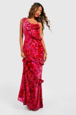 Rüschen-Maxikleid 6 Rüschen-Maxikleid -Günstiges Mode Takt Geschäft gzz53694 pink xl 2
