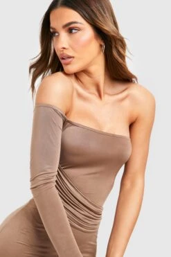 Gerafftes Wickel-Maxikleid -Günstiges Mode Takt Geschäft gzz53788 mushroom xl 3