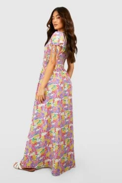Florales Maxikleid Mit Geraffter Taille 5 Florales Maxikleid Mit Geraffter Taille -Günstiges Mode Takt Geschäft gzz54136 multi xl 1