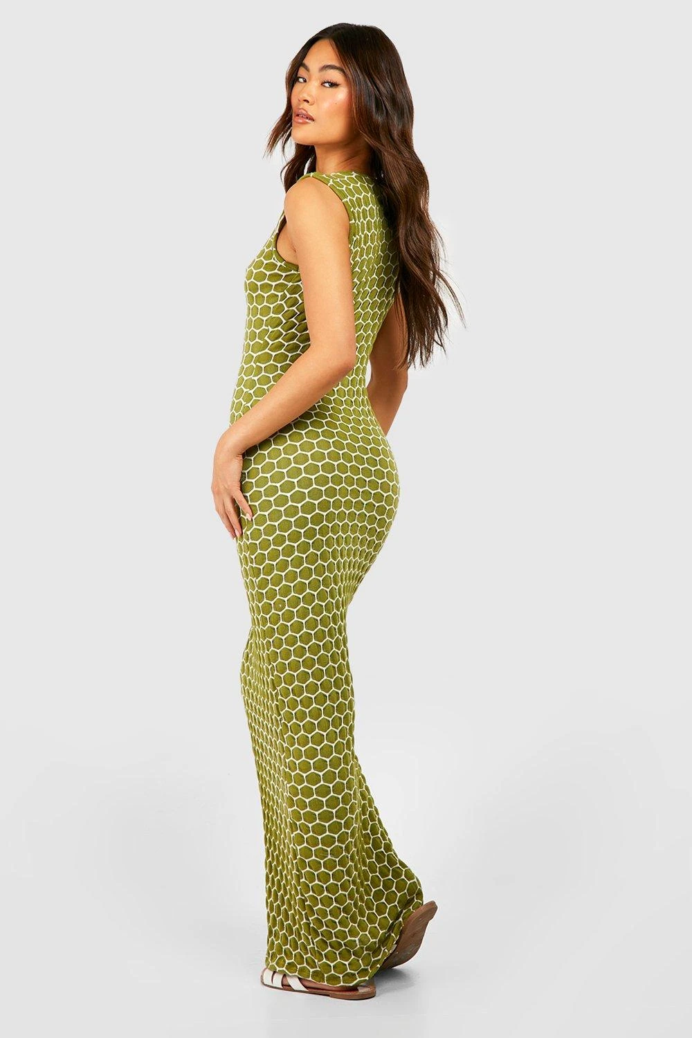 Strukturiertes ärmelloses Rundhals-Maxikleid 2 Strukturiertes ärmelloses Rundhals-Maxikleid – Bild 2