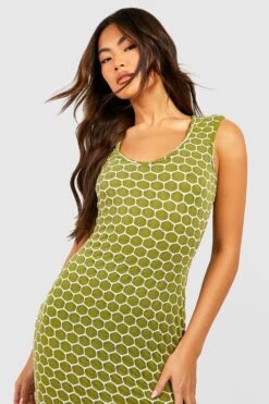 Strukturiertes ärmelloses Rundhals-Maxikleid 7 Strukturiertes ärmelloses Rundhals-Maxikleid -Günstiges Mode Takt Geschäft gzz54471 olive xl 3