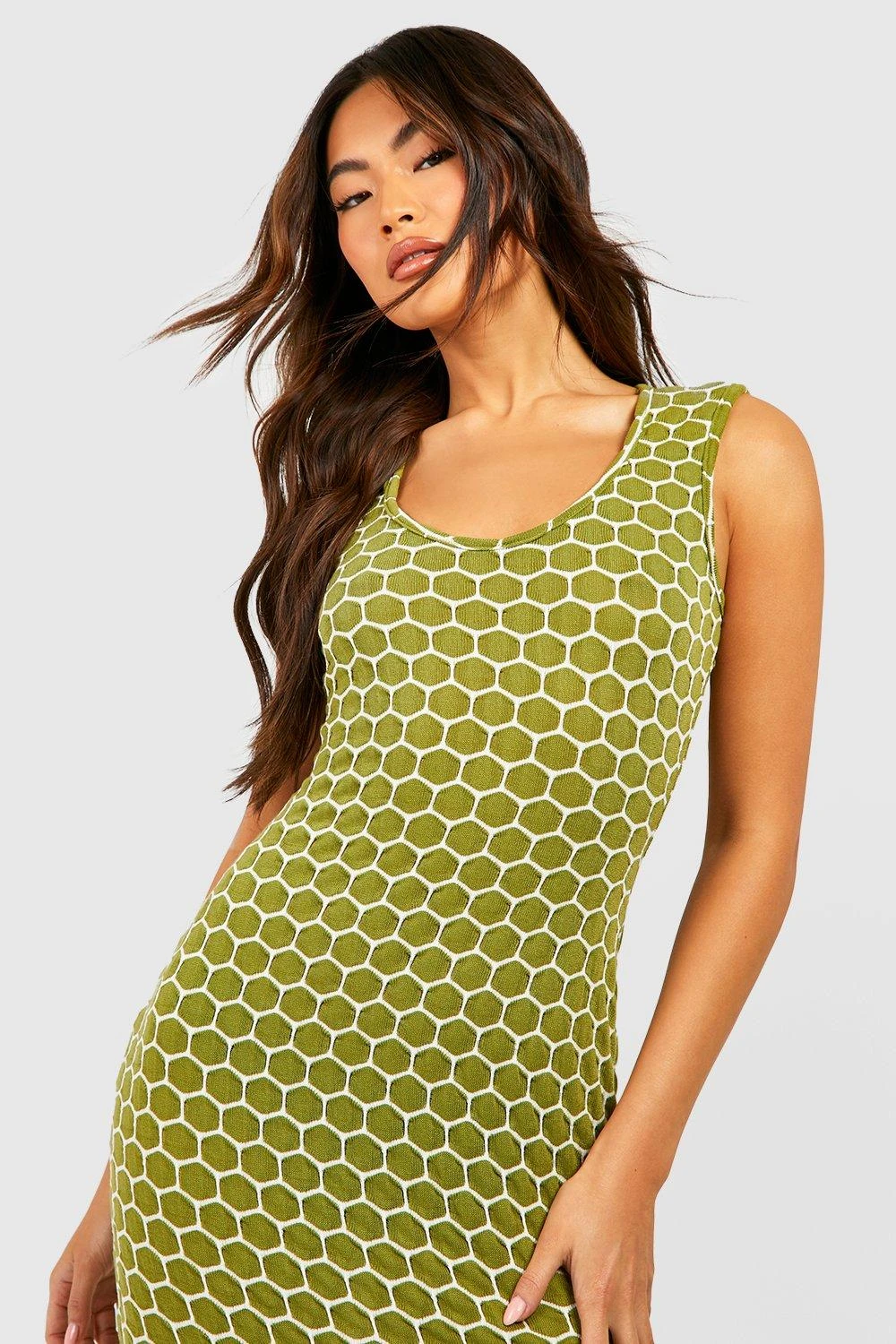 Strukturiertes ärmelloses Rundhals-Maxikleid 4 Strukturiertes ärmelloses Rundhals-Maxikleid – Bild 4