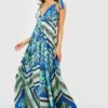 Maxikleid Mit Palmen-Print