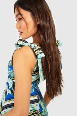 Maxikleid Mit Palmen-Print 7 Maxikleid Mit Palmen-Print -Günstiges Mode Takt Geschäft gzz54763 blue xl 3