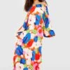 Maxi Smokkleid Mit Abstraktem Blumenprint
