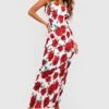 Florales Plissee-Maxikleid