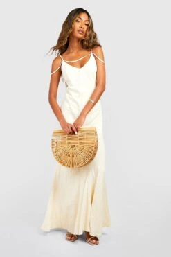 Maxikleid Mit Träger-Detail -Günstiges Mode Takt Geschäft gzz55237 cream xl 2