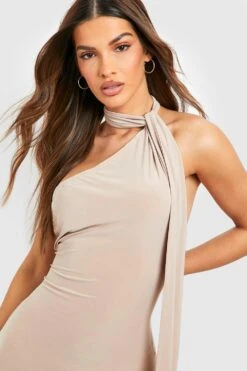 Einärmliges Wickel-Maxikleid -Günstiges Mode Takt Geschäft gzz55408 stone xl 2