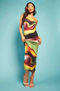 Bandeau-Maxikleid Mit Abstraktem Print 7 Bandeau-Maxikleid Mit Abstraktem Print -Günstiges Mode Takt Geschäft gzz55783 multi xl 3