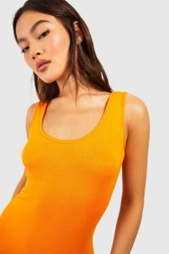 Basic Rundhals-Maxikleid -Günstiges Mode Takt Geschäft gzz57043 orange xl 3